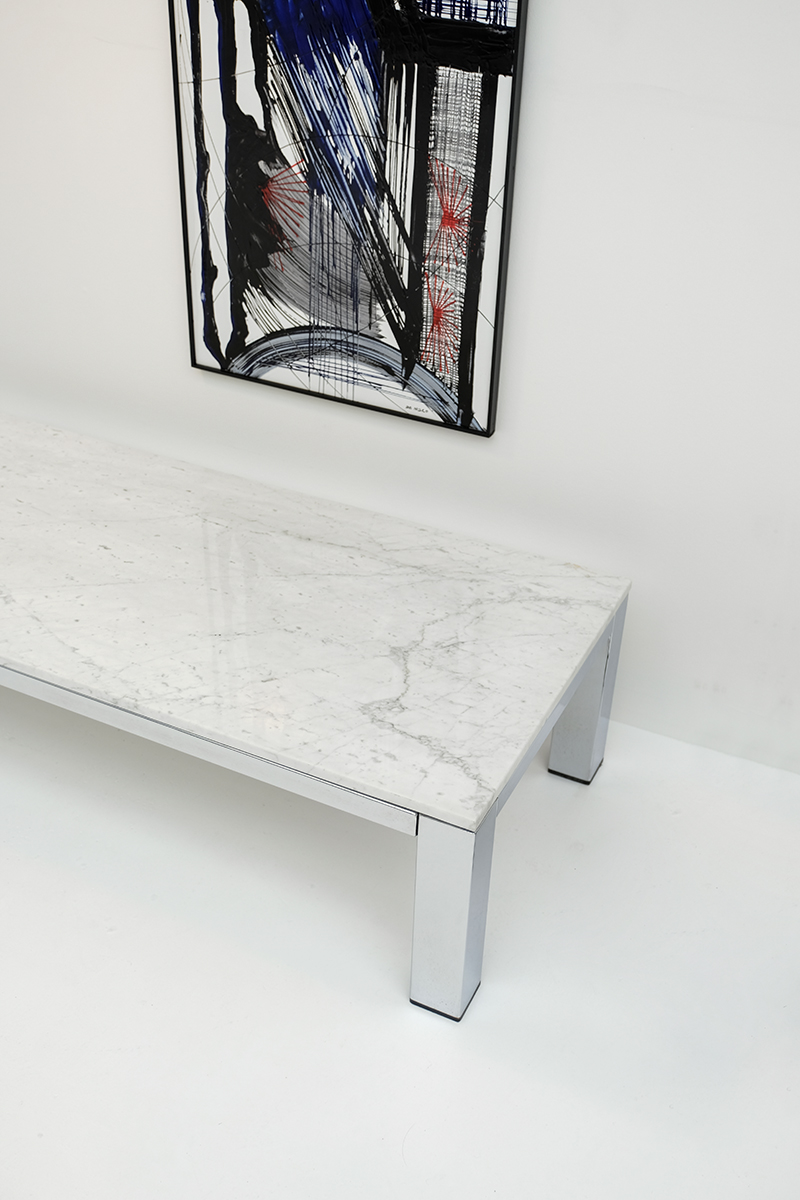 CHROME AND MARBLE COFFEE TABLE 1970simage 4
